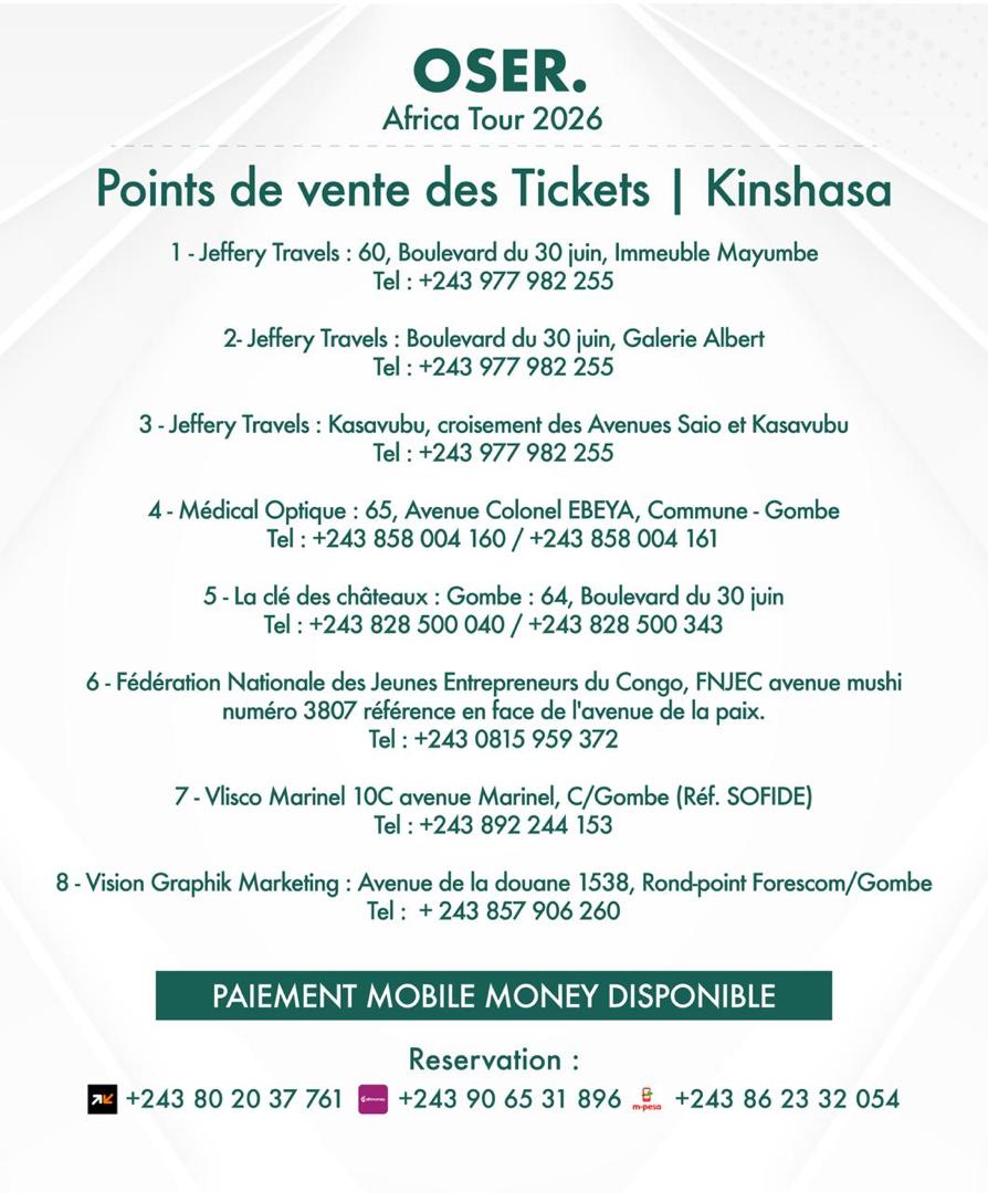 Point de vente des tickets